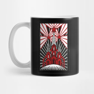 Red Church Rising Sun Mug